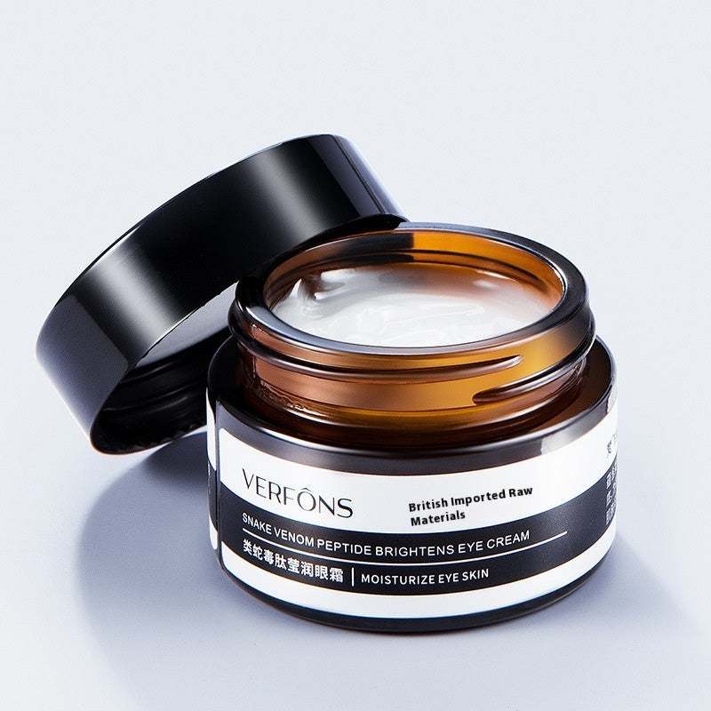 Open jar of Top Rated Best Firming Eye Cream with Retinol showing creamy texture, perfect for collagen-rich under-eye firming and hydration.