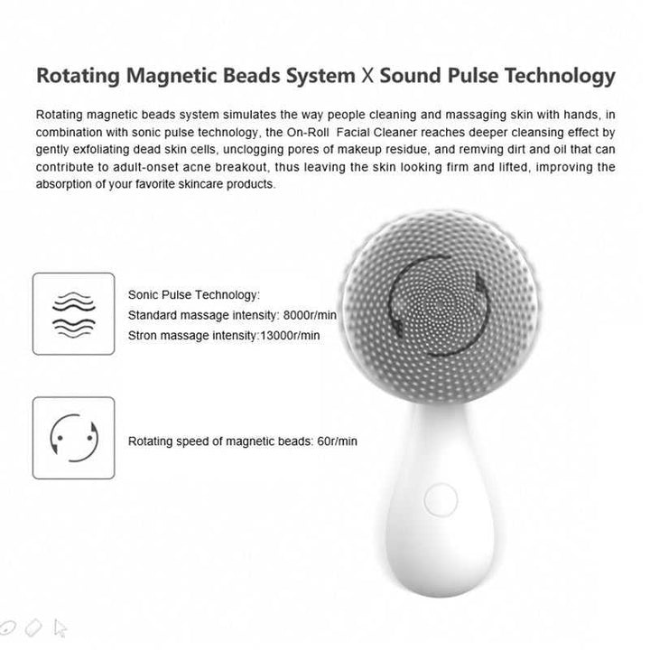 Sonic Pulse Magnetic Beads Facial Cleansing Brush - Pink Elegance - Joynfunmall