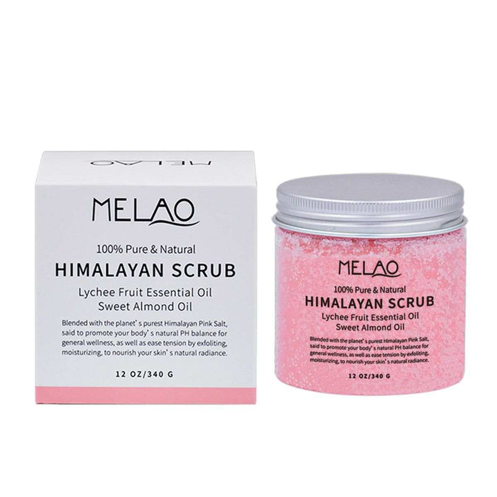 Detoxifying body scrub with pink Himalayan salt and essential oils

