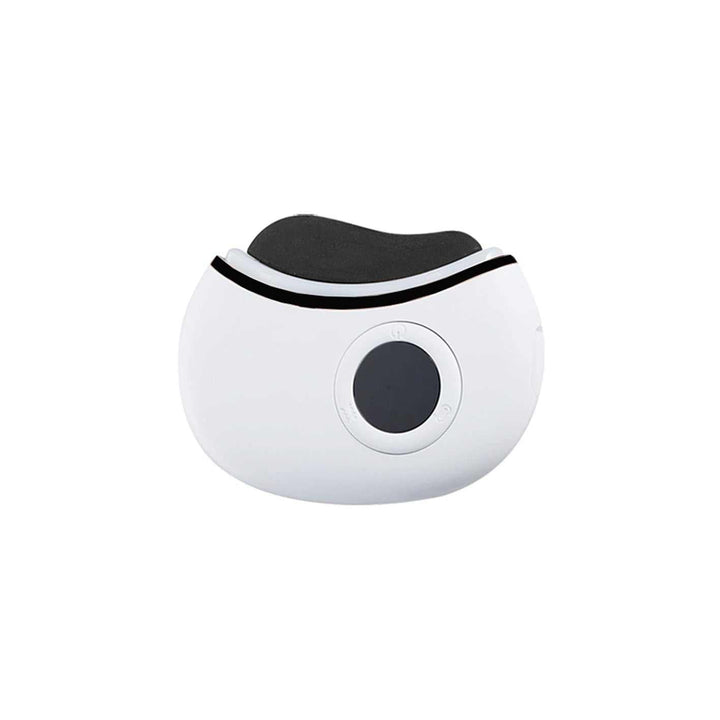 Smart Electric Gua Sha Scraping Massager in white with black edge, home facial tool for enhanced skincare routine.