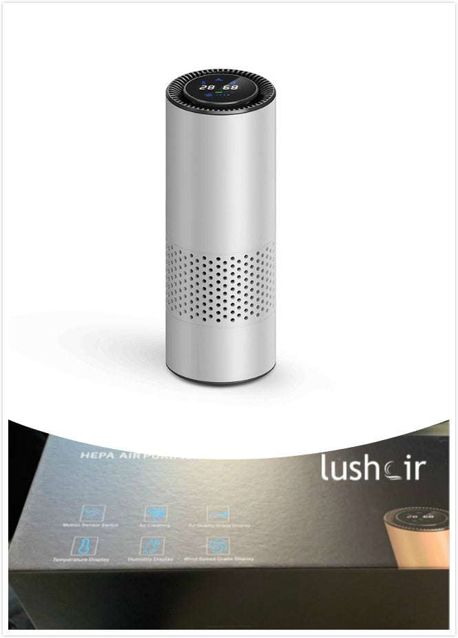 Sleek Silver HEPA Air Purifier - Ideal for Home and Automotive Spaces - Joynfunmall