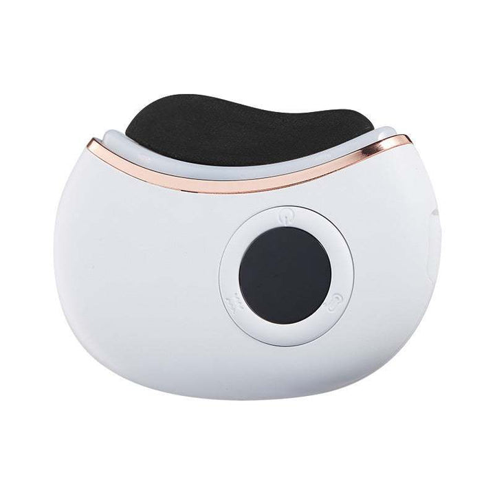 Smart Electric Gua Sha Scraping Massager in white with black and gold accents, enhancing skincare routine.