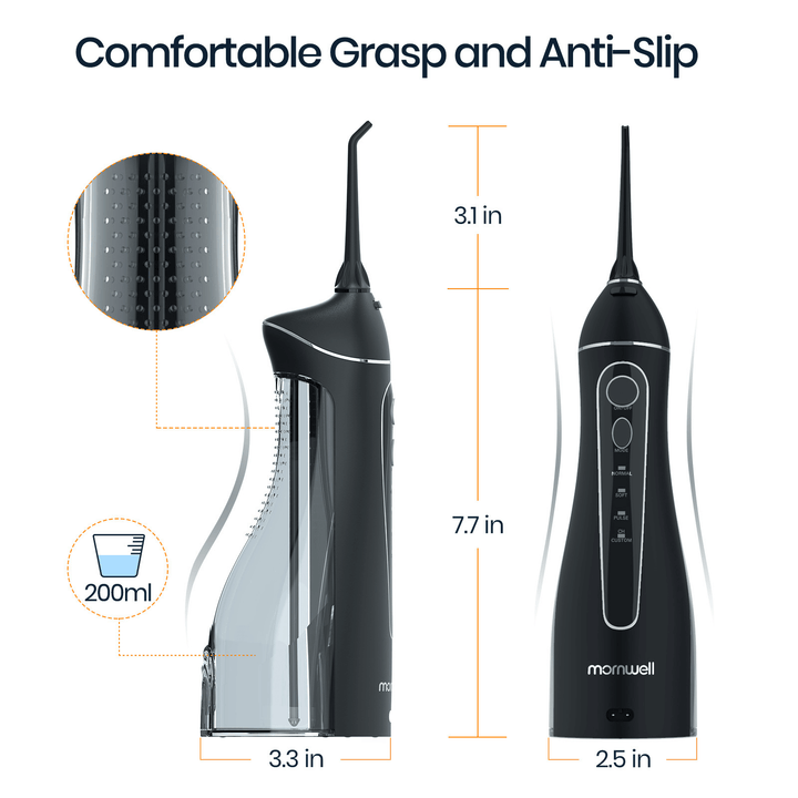Sleek Black Portable Oral Irrigator for Effortless Dental Hygiene - Joynfunmall