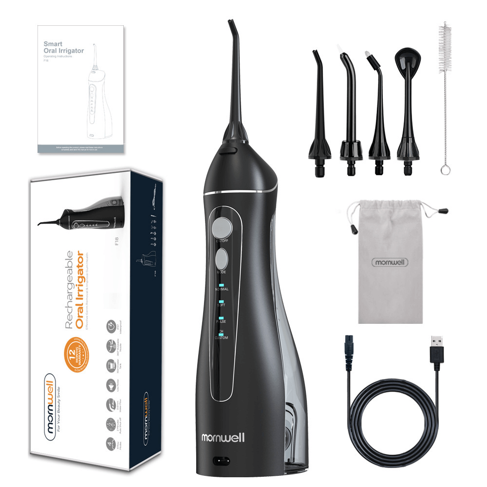 Sleek Black Portable Oral Irrigator for Effortless Dental Hygiene - Joynfunmall