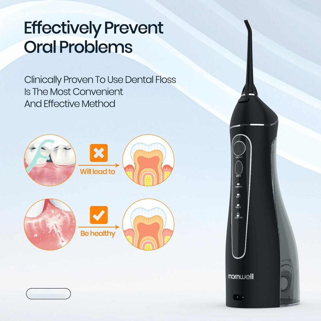 Sleek Black Portable Oral Irrigator for Effortless Dental Hygiene - Joynfunmall