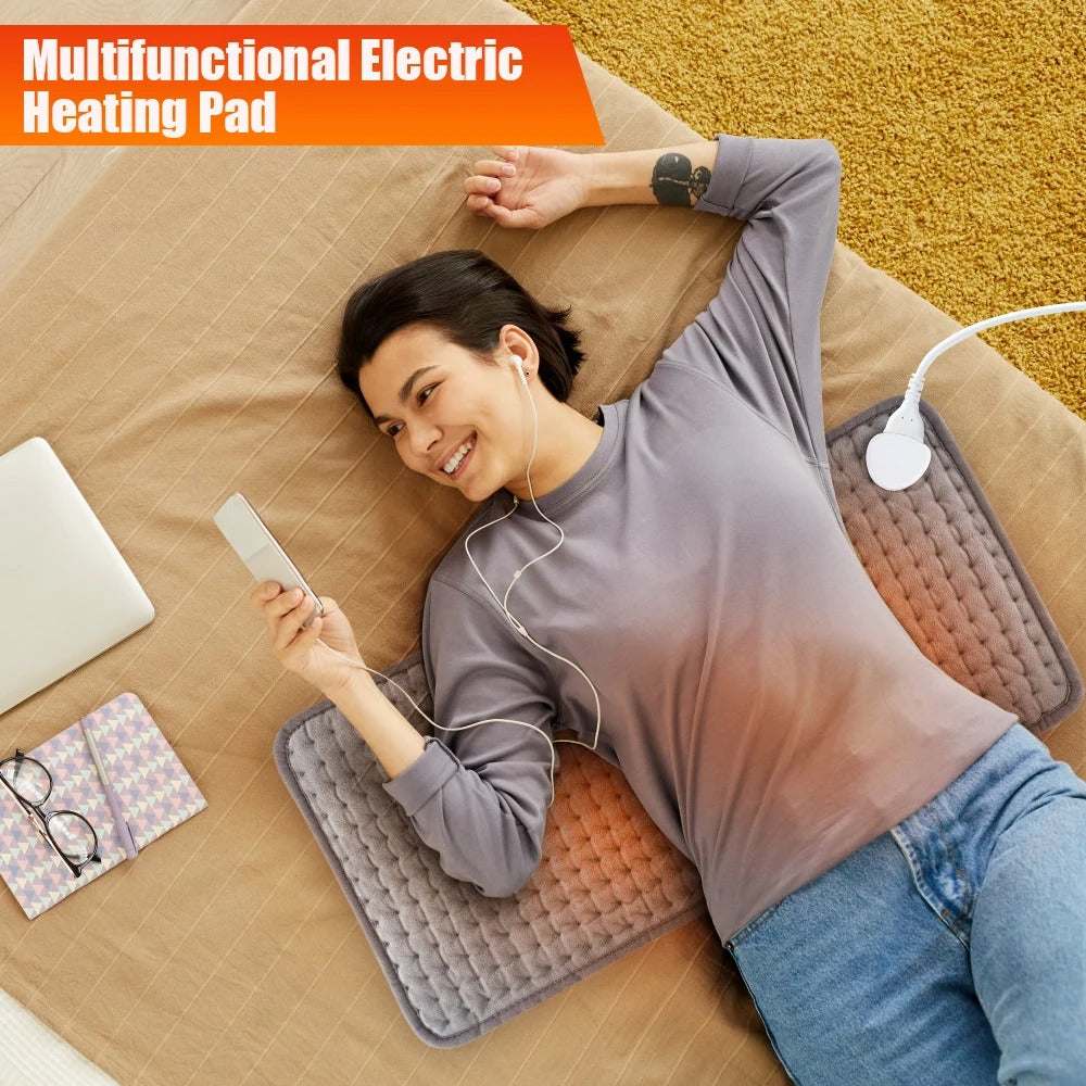 Deluxe Electric Heating Pad for Relaxation with Adjustable Timing Feature - Joynfunmall