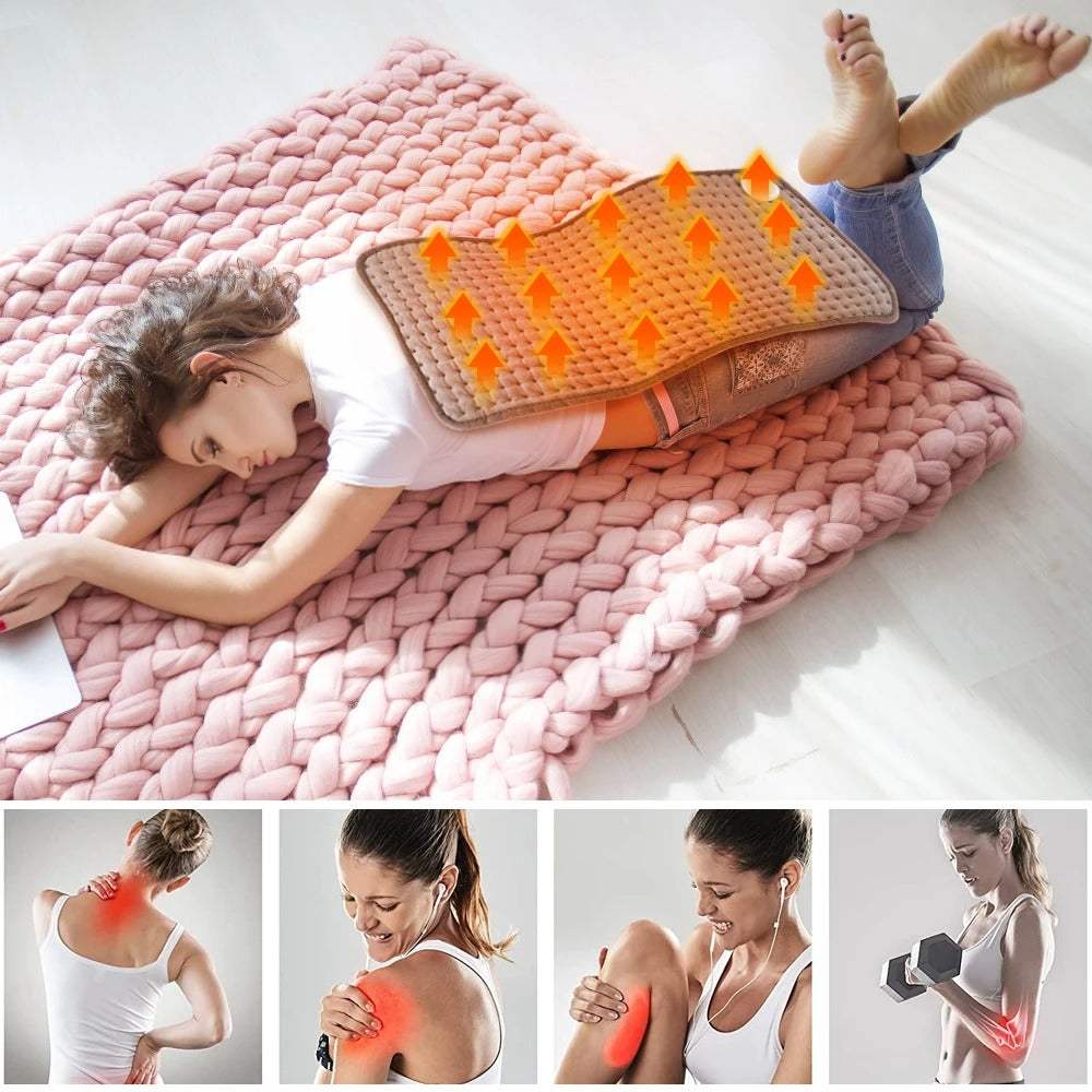 Deluxe Electric Heating Pad for Relaxation with Adjustable Timing Feature - Joynfunmall