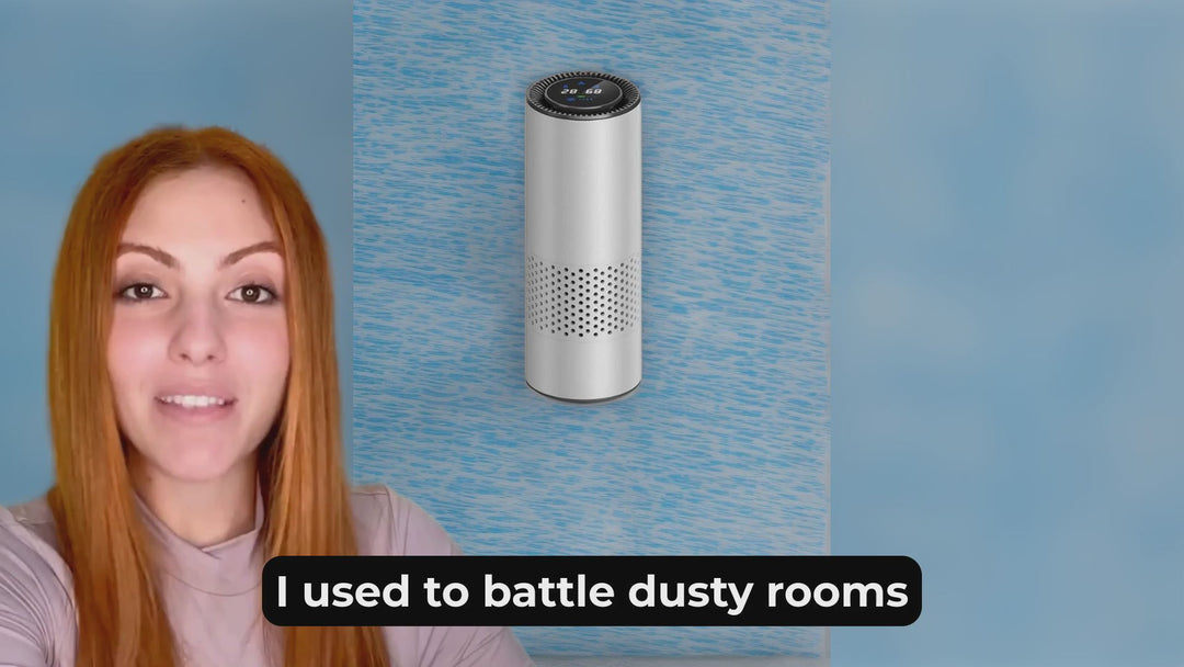 Sleek Silver HEPA Air Purifier – Breathe Easy, Live Better